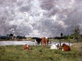 Cows in a Field under a Stormy Sky, 1877 - Eugène Boudin