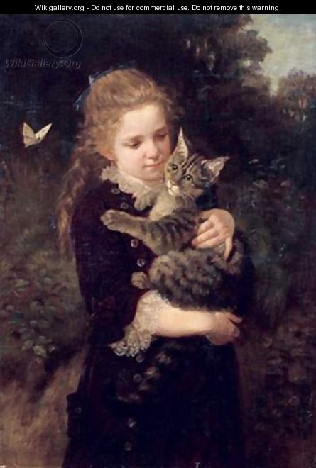 La petite fille au chat - Nikolai K Bodarevski