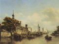 A view of the Hoofdpoort, Rotterdam 1851 - Elias Pieter van Bommel