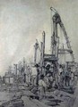 Pile Drivers, Rouen 1821-22 - Richard Parkes Bonington