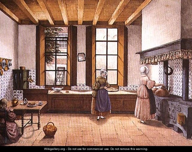 Kitchen of the Zwijnshoofd Hotel at Arnhem, 1838 - Mary Ellen Best