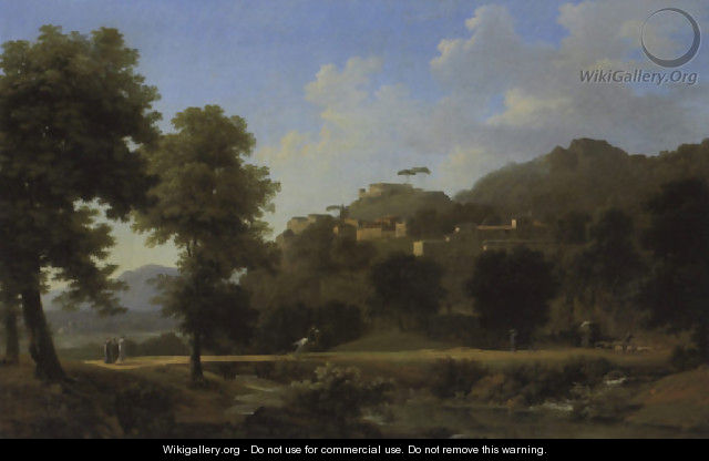 Cavaliers sur un pont dans un paysage italianisant 1812 - Jean-Victor Bertin