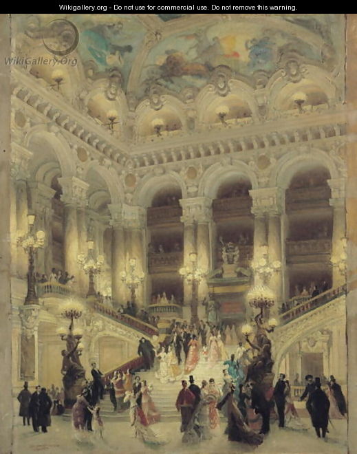 The Staircase of the Opera, 1877 - Louis Beroud
