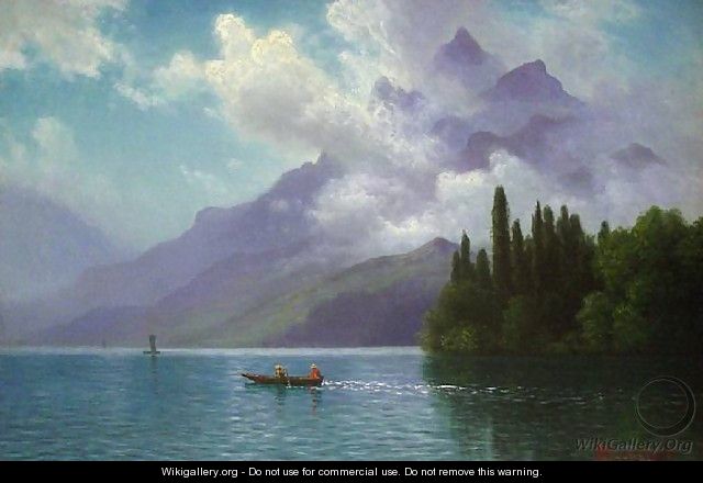 Lake View, Italian Alps - Albert Bierstadt