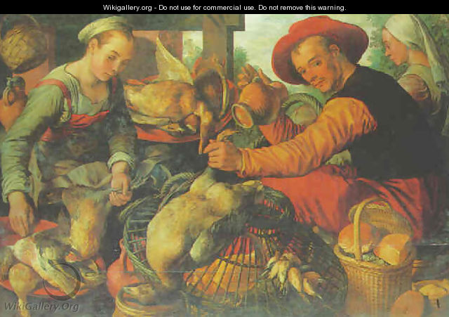 Peasants at a poultry stall - Joachim Beuckelaer