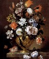 Fiori in vaso di metallo 1690-99 - Bartolommeo Bimbi