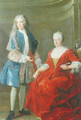 Portrait of a noble lady and young man, Probably the Duchess of Lorraine and her son 1722 - Alexis-Simon Belle