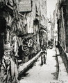 Parisian street, from 'Du Ier au XXeme- Les Arondissements de Paris...', 1903 - Eugene Bejot