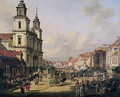 View of Krakowskie Przedmiescie from Ulica Nowy Swiat, Warsaw, 1778 - Bernardo Bellotto (Canaletto)