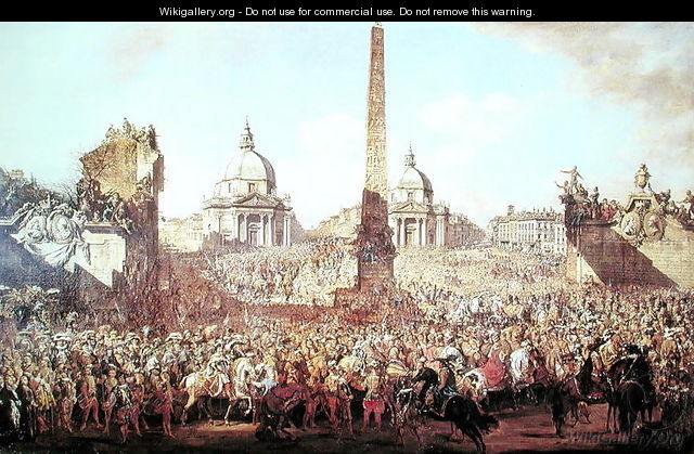 Entry into Rome of Jerzy Ossolinski - Bernardo Bellotto (Canaletto)