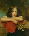 Portrait of a young girl leaning on a stone ledge - Charles Baxter