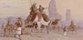 A caravan passing the statues of Memnon in the plain of Goorna at Thebes 1876 - Joseph-Austin Benwell