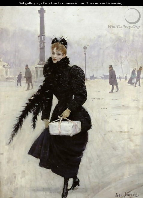 Parisian woman in the Place de la Concorde c.1890 - Jean-Georges Beraud