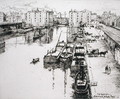 Bassin de la Villette, from 'Du Ier au XXeme- Les Arondissements de Paris...' 1903 - Eugene Bejot