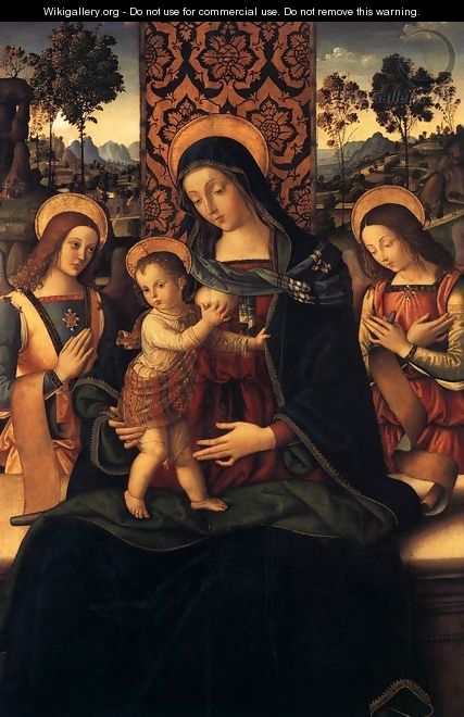 The Virgin and Child with Two Angels 1475-80 - Bernardino di Betto (Pinturicchio)