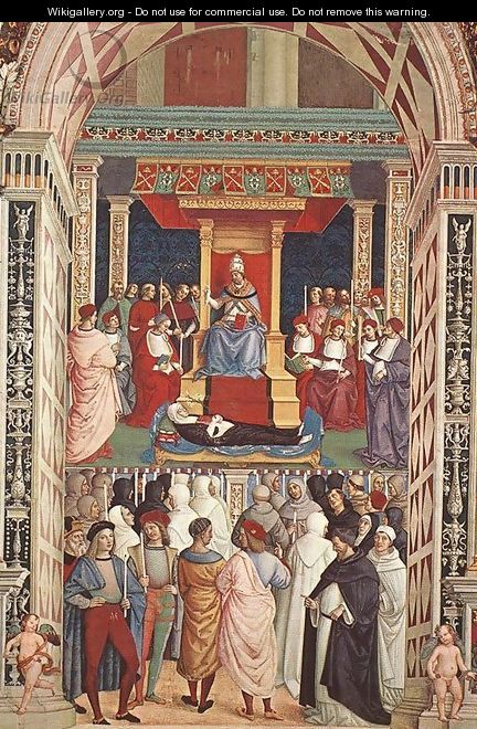 Pope Aeneas Piccolomini Canonizes Catherine of Siena 1502-08 - Bernardino di Betto (Pinturicchio)