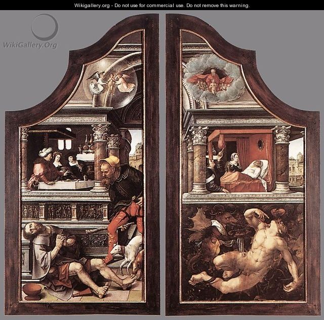 Triptych of Virtue of Patience (closed) 1521 - Bernaert van Orley