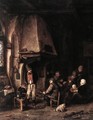 Interior of a Farmhouse with Skaters - Adriaen Jansz. Van Ostade