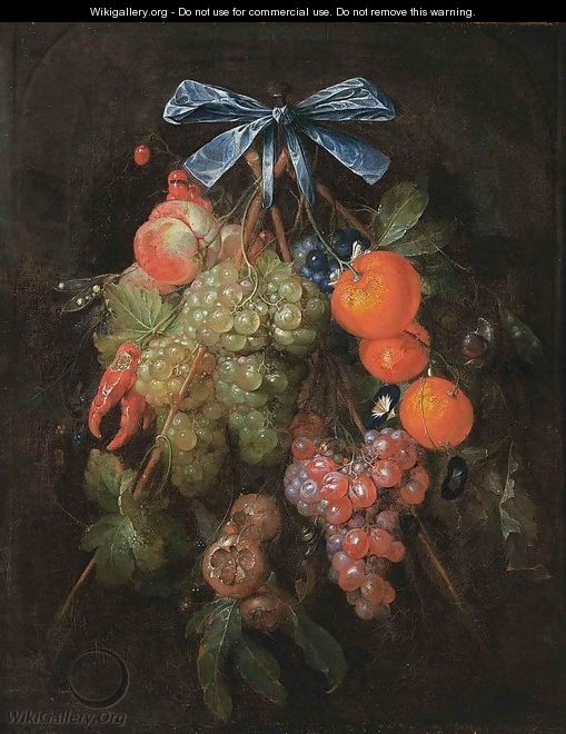 Festoon with Fruit and Flowers 1650s - Cornelis De Heem