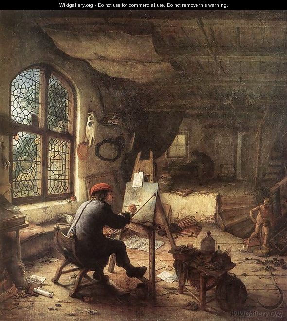 The Painter in His Studio 1663 - Adriaen Jansz. Van Ostade