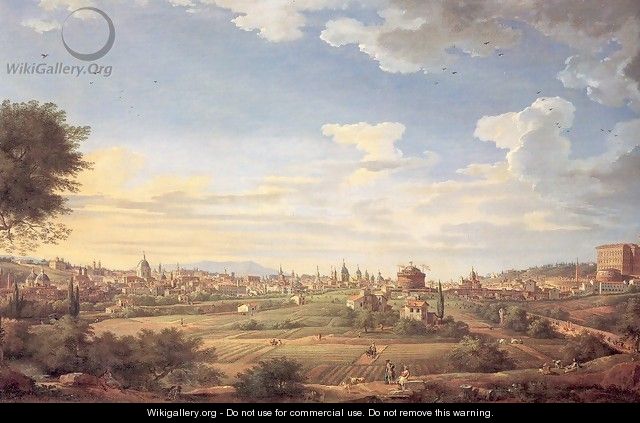 View of Rome from Mt. Mario, In the Southeast 1749 - Giovanni Paolo Pannini