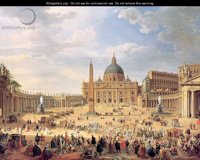 Departure of Duc de Choiseul from the Piazza di St. Pietro 1754 - Giovanni Paolo Pannini