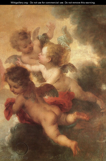 The Two Trinities (detail of angels) - Bartolome Esteban Murillo