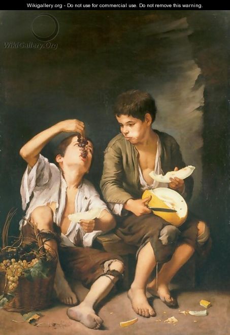 Boys Eating Fruit (Grape and Melon Eaters) 1645-46 - Bartolome Esteban Murillo