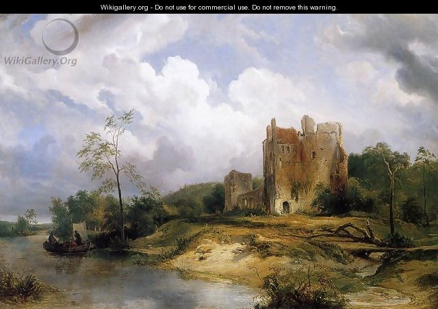 River Landscape with Ruins 1838 - Wijnandus Johannes Josephus Nuyen