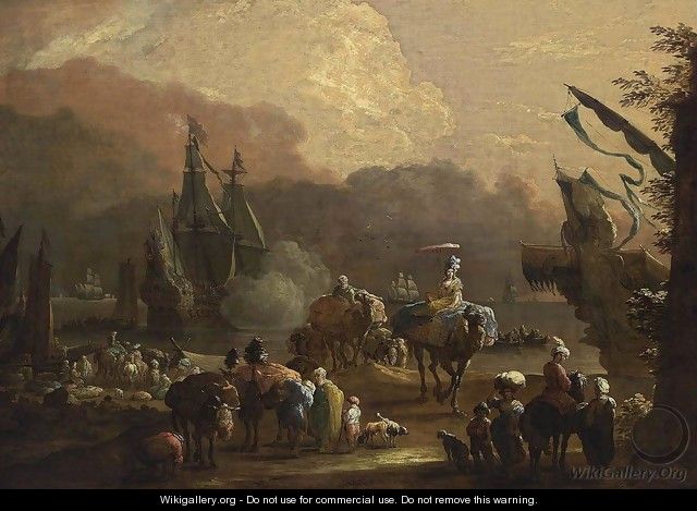 A Mediterranean Harbour Scene 1670s - Hendrik van Minderhout