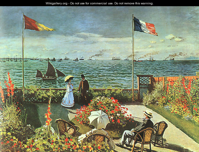 Terrace at the Seaside, Sainte-Adresse - Claude Oscar Monet