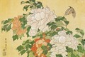 Peonies and Butterfly - Katsushika Hokusai