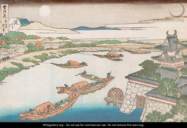 Yodo River (Yodogawa) - Katsushika Hokusai