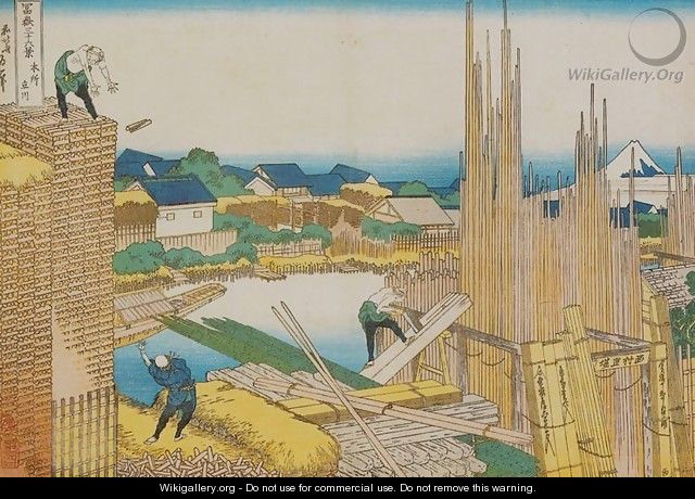 Across the Tatekawa and Honjo District (Honjo Tatekawa) - Katsushika Hokusai