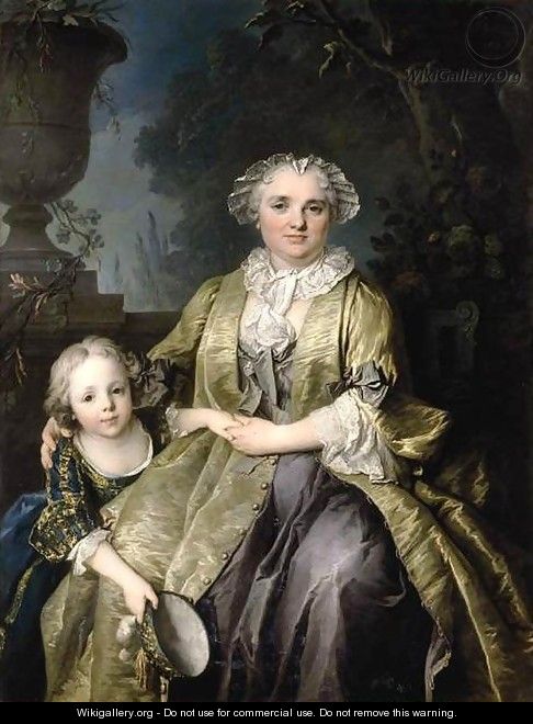 Portrait of a Lady and Her Daughter 1774 - Louis Tocque