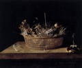 Still-Life of Glasses in a Basket 1644 - Sebastien Stoskopff