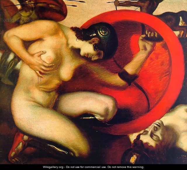 Wounded Amazon 1904 - Franz von Stuck