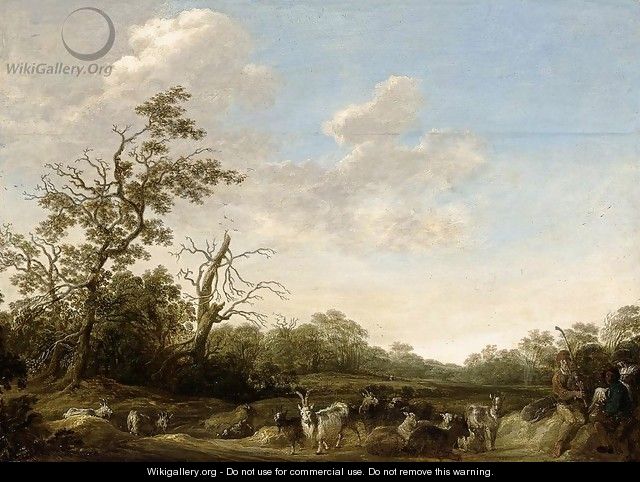 Landscape with Shepherds Playing Music 1630 - Herman Saftleven