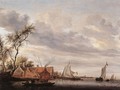 River Scene with Farmstead 1647 - Salomon van Ruysdael