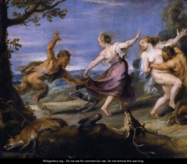 Diana and her Nymphs Surprised by the Fauns (detail-1) 1638-40 - Peter Paul Rubens