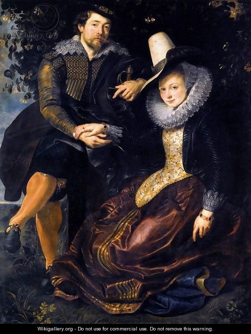 The Artist and His First Wife, Isabella Brant, in the Honeysuckle Bower 1609-10 - Peter Paul Rubens