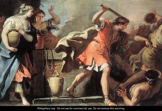 Moses Defending the Daughters of Jethro 1720s - Sebastiano Ricci