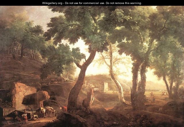 Landscape with Watering Horses c. 1720 - Marco Ricci
