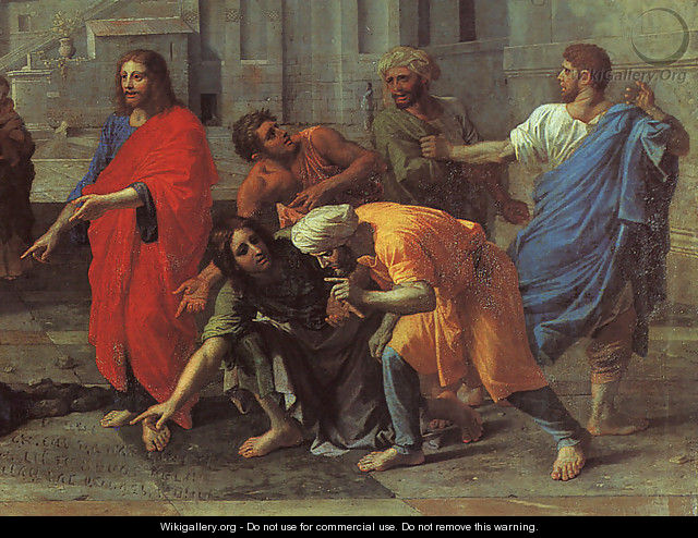 Christ and the Woman Taken in Adultery (detail) 1653 - Nicolas Poussin