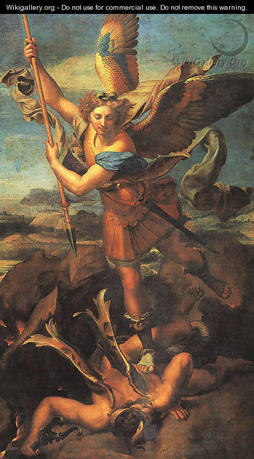 Saint Michael Trampling the Dragon 1518 - Raphael