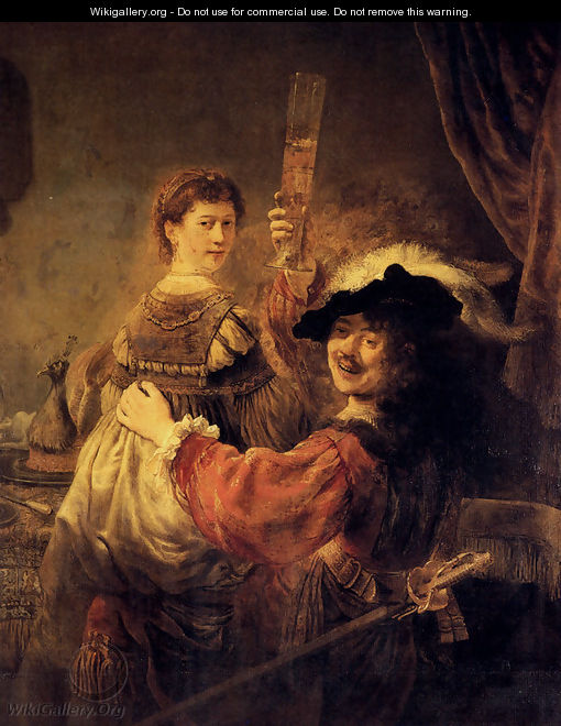 Self-portrait With Saskia (or The Prodigal Son With A Whore) - Rembrandt Van Rijn