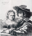 Self-portrait With Saskia - Rembrandt Van Rijn