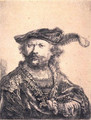 Rembrandt in Velvet Cap and Plume - Rembrandt Van Rijn