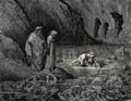 The Inferno, Canto 32, lines 127-129: Not more furiously On Menalippus temples Tydeus gnawd, Than on that skull and on its garbage he. - Gustave Dore