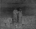 The Inferno, Canto 32, lines 20-22: Look how thou walkest. Take Good heed, thy soles do tread not on the heads Of thy poor brethren. - Gustave Dore